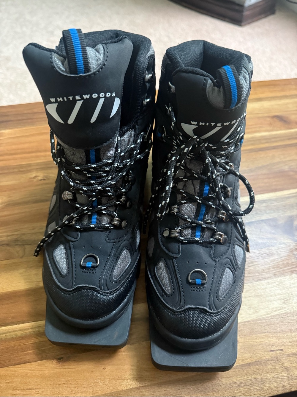 Whitewoods 301 75mm XC 3 Pin Cross Country Ski Boot Unisex 8M/10 W Black/Blue